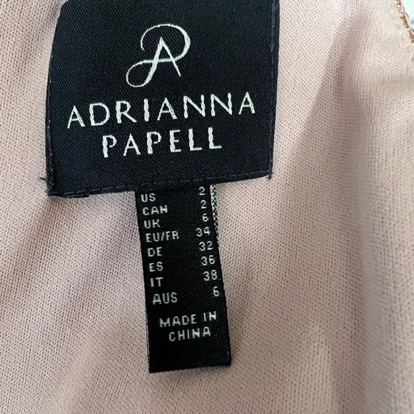 Adrianna Papell Foiled Lace Rose Gold Dress Size 2 - Picture 6 of 8